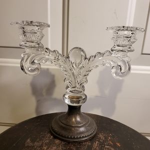Vintage Cambridge Martha Candelabra w/ Sterling Silver Wieghted Base 7.2…